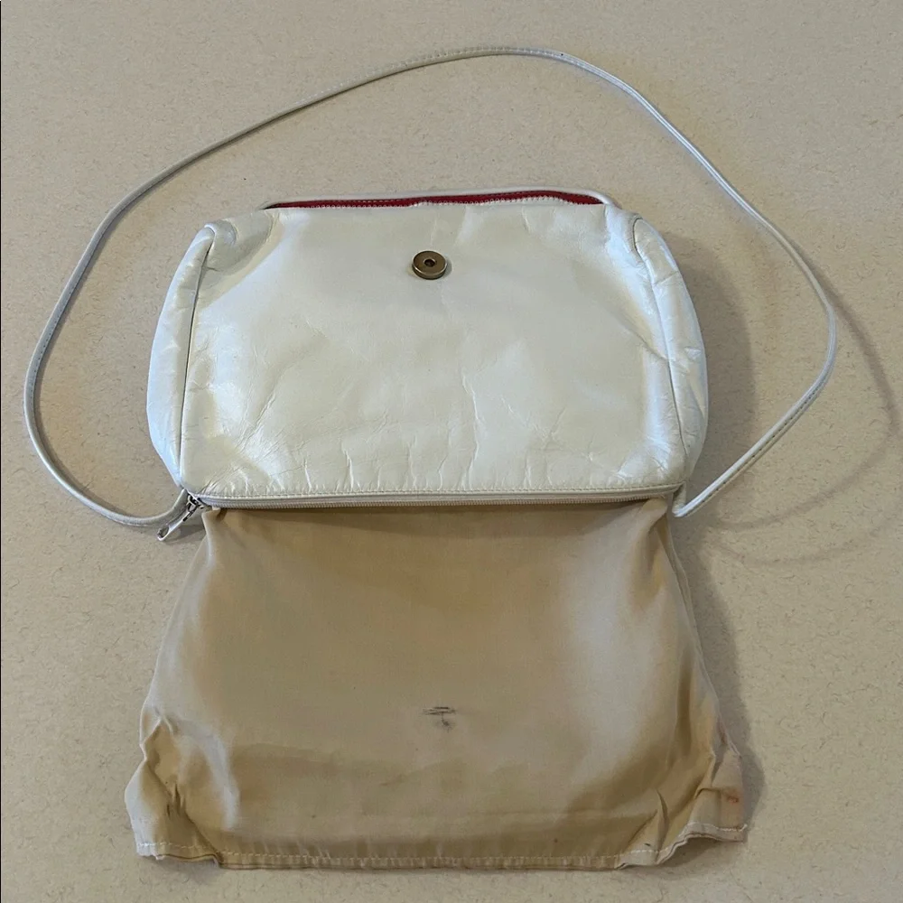 USA Colors White Leather American Flag Shoulder Crossbody Bag Purse Clutch - Picture 11 of 16